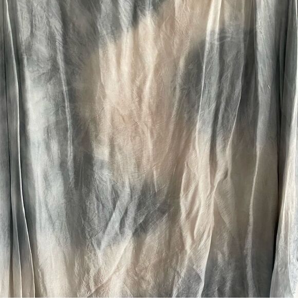 H TREND made in italy silk ombré tie dye oversized blouse grey pink M - Picture 4 of 5
